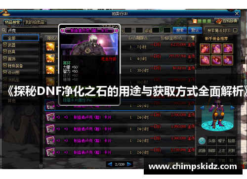 《探秘DNF净化之石的用途与获取方式全面解析》